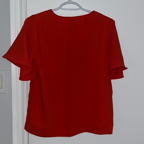 h&m bright red flowy sleeves top - Picture 5 of 5